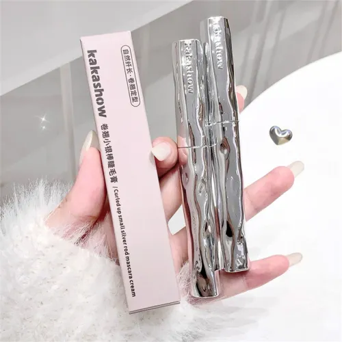 1 pc Silver Silk Fiber Matte Mascara Makeup Ultra-Fine Brush Lengthens Eyelashes Waterproof Fast Dry Eyelash Extension Mascara Makeup
