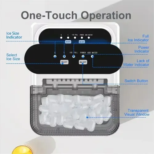 Electric Ice Maker Professional Ice Cube Maker Portable Automatic Electric Bullet Round Ice Block Making Machine