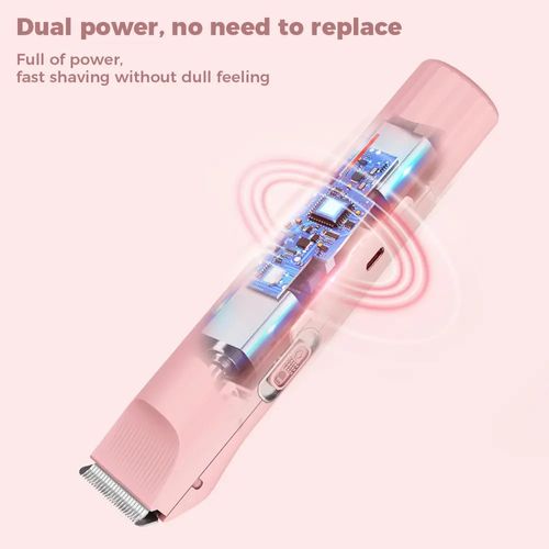 Women's Electric Bikini Trimmer & Body Shaver Dual Head Ceramic Blades Painless Wet Dry Use for Face Body Quick Smooth Cordless USB Fast Charge Gift