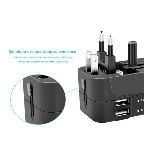 Dual USB Ports Universal Travel Adapter UK to EU Plug Adapter Wall Charger AC Power