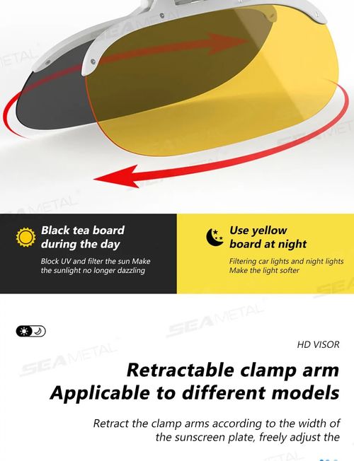 AUTOMECHANIST Car Sun Visor Goggle Anti-UV Anti-Dazzle Auto Sun Visor Plate Extender 360 Rotatable Safety Driving Day and Night