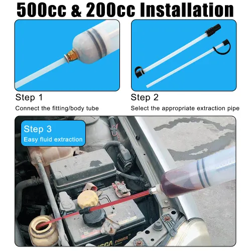 200cc 500cc Fuel Transfer Filling Syringe Injecting Pump Suction Vacuum Brake Liquid Manual Car Oil Fluid Extractor