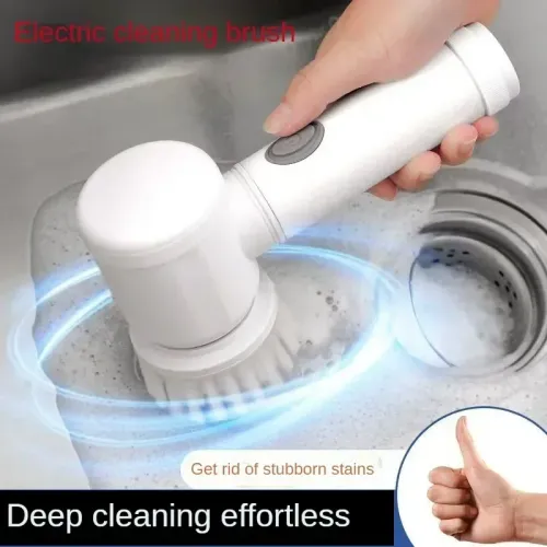 Cleaning Kit Electric Spin Scrubber Cordless Spin Scrubber with 5 Replaceable Brush Heads Electric Cleaning Brush Cleaning Tools