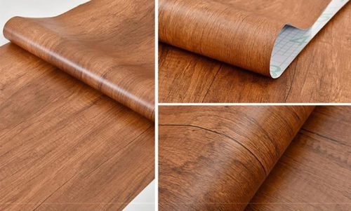 10pcs 20cm*1m Wood Grain Vinyl Wallpaper Roll Waterproof Desktop Cabinet Door Furniture