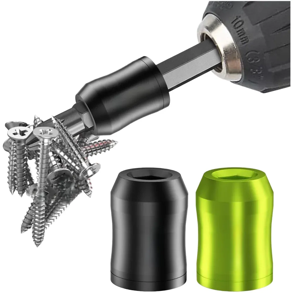 3-in-1 Aluminum Alloy Magnetic Screw Ring with 6.35mm Hex Shank Strong Magnetizer Retaining Ring for Screwdriver Bits