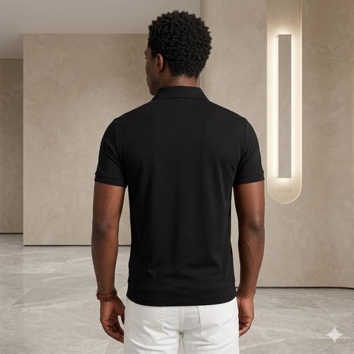 High Quality Tiger Rhinestone Polo Shirt Men's Ice Silk Breathable Short Sleeved Social Casual T-shirt Half Zipper Business Top