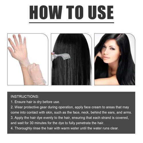 hair dye with comb dark brown