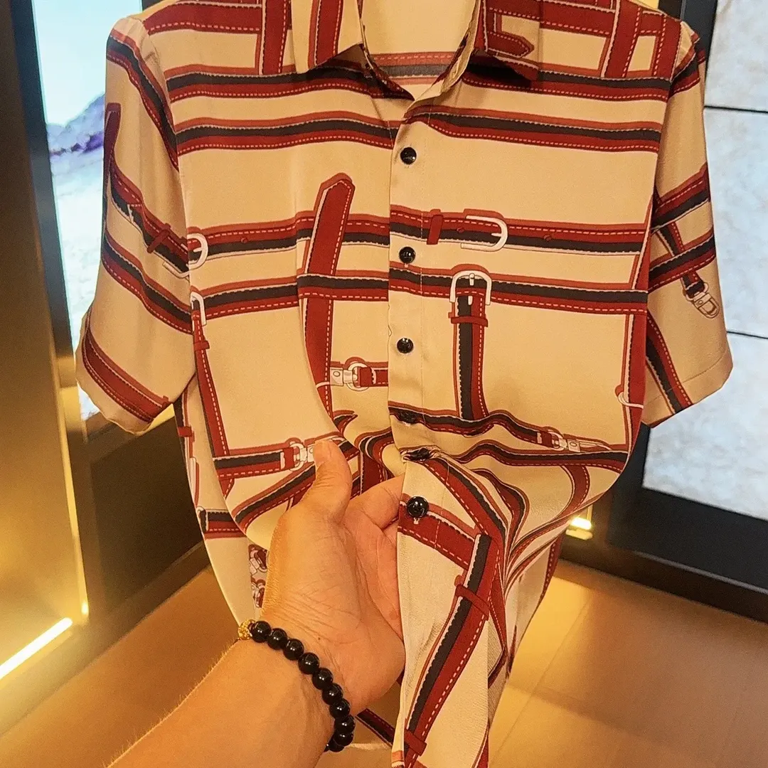 Colorful Graffiti Ice Silk Shirt