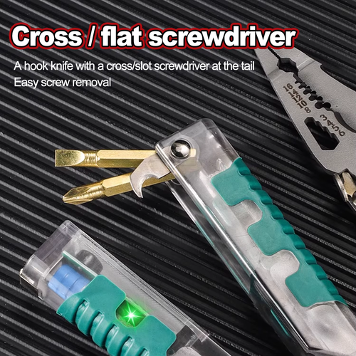 Foldable Electrician Pliers 18 in 1 Wire Stripper Cable Cutting Crimping Tool with Voltage Tester Wire Winding Repair Hand Tool