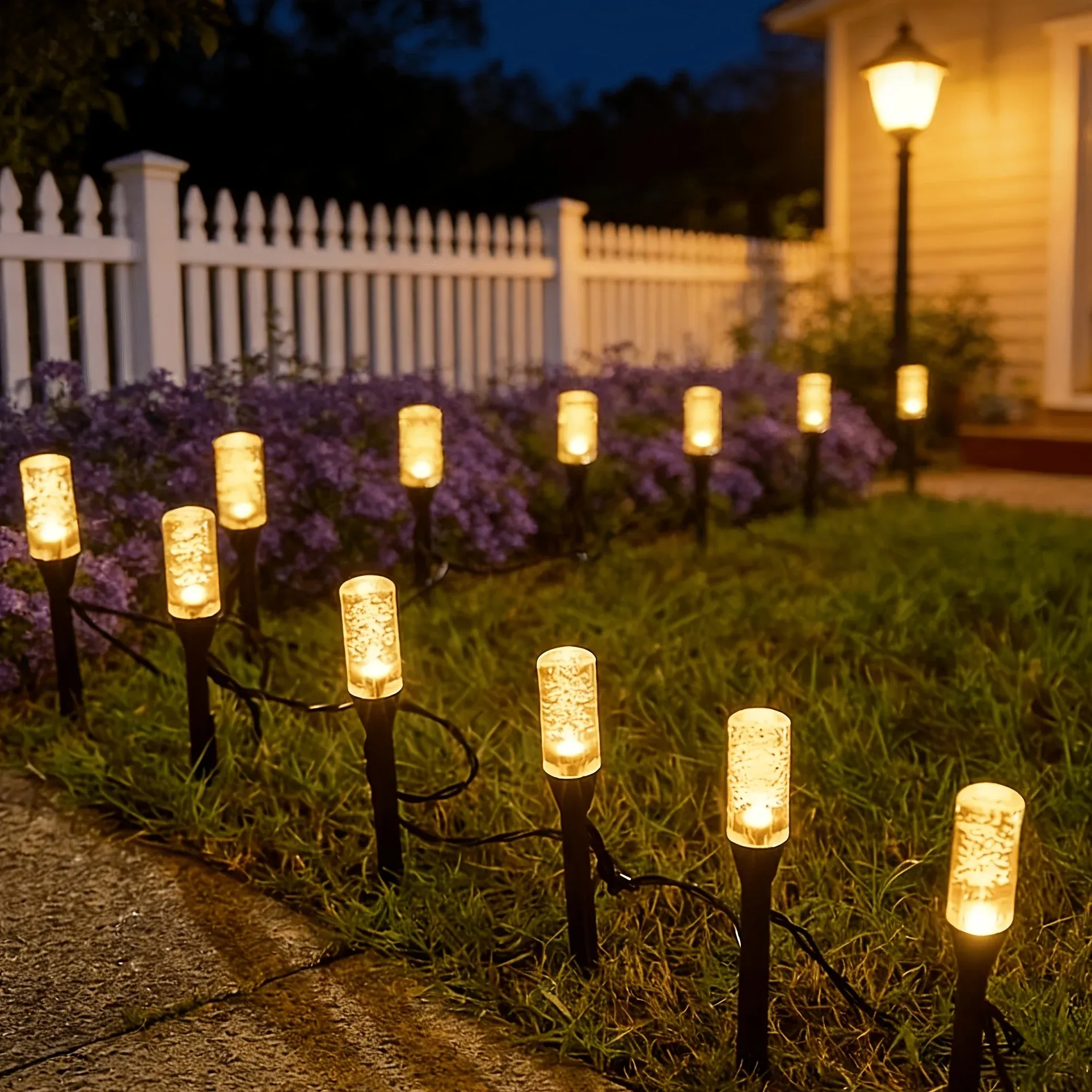10Pcs 20Pcs Solar Bubble Stick Outdoor Lights, Easy Installation, 8 Modes IP44 Waterproof Auto Sensor, Decorative Lights for Yard