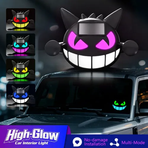 Little Devil's Eye Car Solar Triangle Window Rear Window Atmosphere Light Car Interior Wireless Wireless Charging Decoration