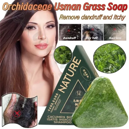 Lanke Usman Grass Shampoo Soap Refreshing Rinse Healthy Polygonum Multiflorum Ancient Handmade Soap