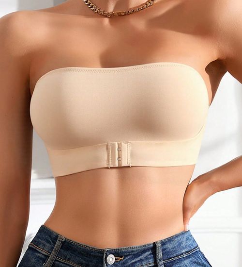 Women's Strapless  Seamless Front Button Bra Comfortable Smooth Underwear