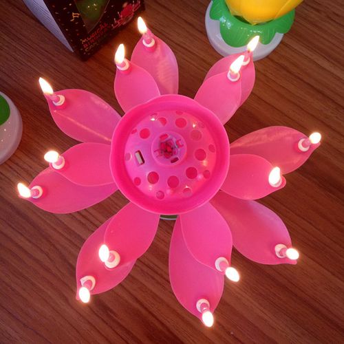 Lotus Music Candle Spinning Creative Birthday Party