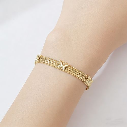 Stylish Retro Premium Design Hollow Butterfly Bracelet with Copper Metal Chain