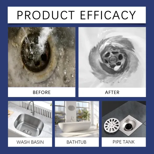 Powerful Drain Cleaning Gel For Kitchen Sinks Showers & Pipes Fast Clog Removal Unclog Drains Dissolves Hair & Food Blockages