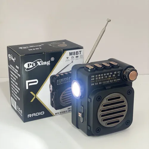 Portable Radio Wireless BT Music Player Pocket Radio with LED Flashlight Mini Radio Receiver for Home or Outdoor