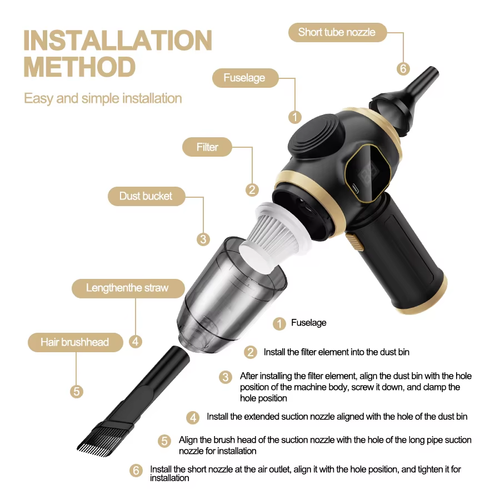1 Set 36V 3.5A Multifunctional High-Power Car Vacuum Cleaner with Strong Suction