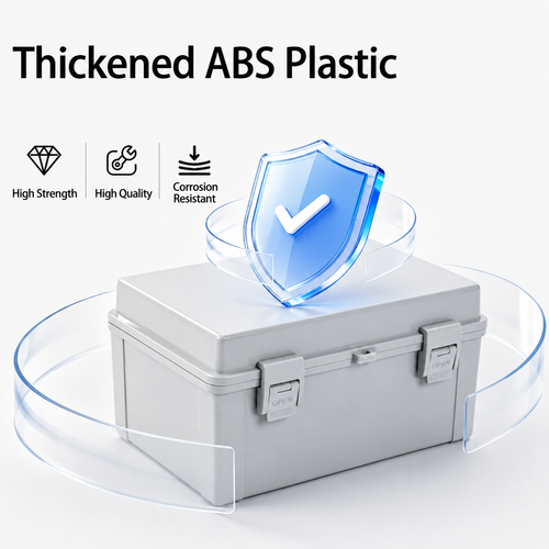 IP66 Waterproof ABS Junction Box Electrical Enclosure Outdoor Power Distribution Box Gray Transparent