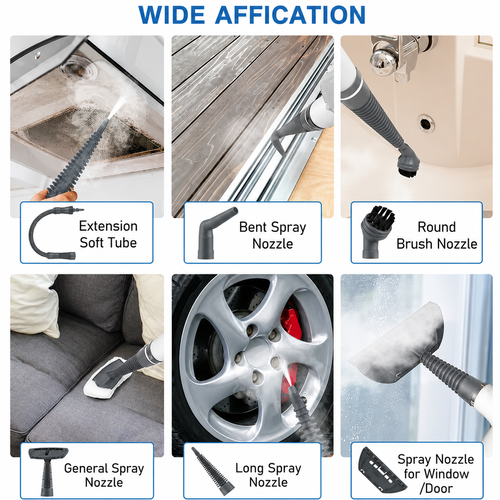 High-Temperature Steam Cleaner — A cleaning tool suitable for steam cleaning air conditioners, kitchens, and range hoods.