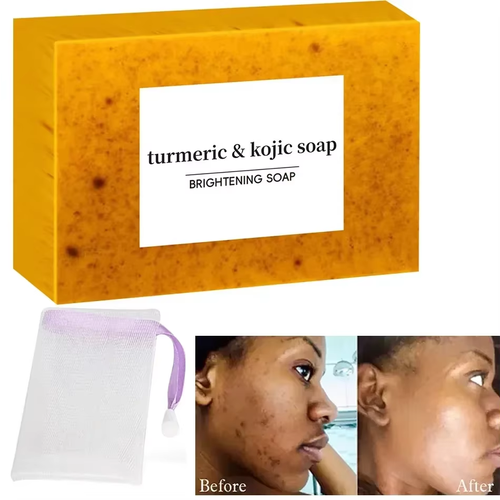 3Pcs Turmeric Soap Lemon Acids Handmade Soap Kojic acid soap Natural Skincare Bar for Moisturizing And Exfoliating Body And Face