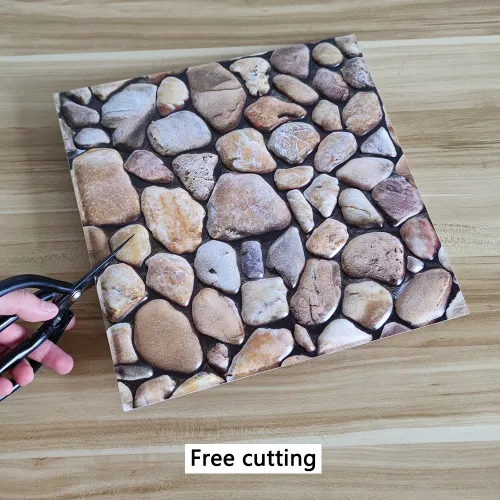 3D Faux Stone-Patterned Wallpaper (Pack of 10) — 400 sq cm