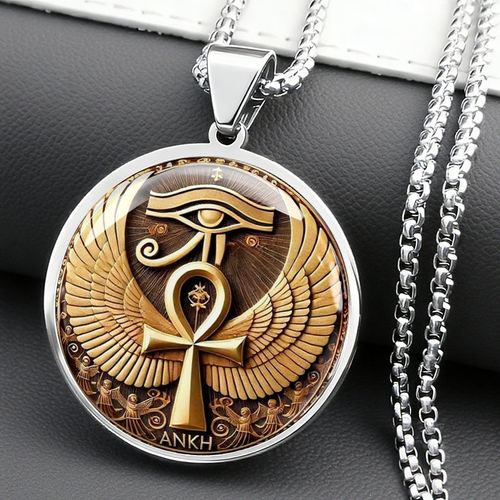 Winged Eye of Horus Totem – Men's Vintage Mystical Pendant