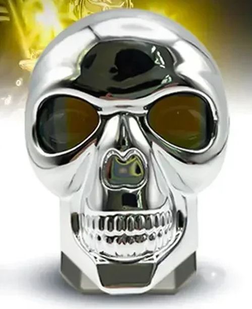 Motorcycle Skull Fog Light LED Skull Shape Waterproof Headlight Motorcycle High Low Beam Auxiliary Light