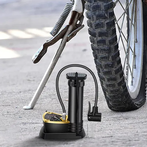 Foot Pump Lightweight Car Foot Inflator With Pressure Gauge Portable Bike Tire Compressor for Sedan Motorcycle Pickup