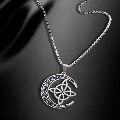 🔥2 piece🎉Celtic Moon Pendant Necklace, mysterious design, high-gloss finish 🌙✨📦