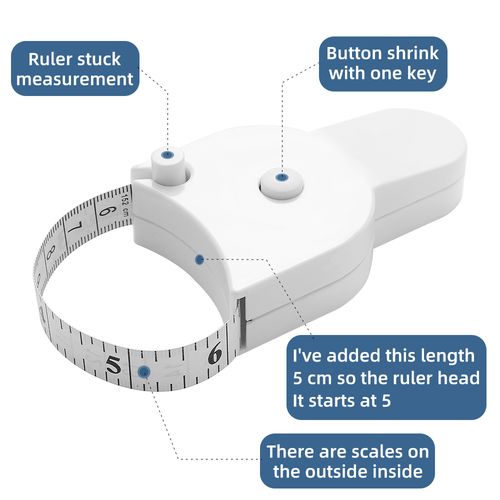 2-pack 60-inch dual-scale soft automatic retractable measuring tape
