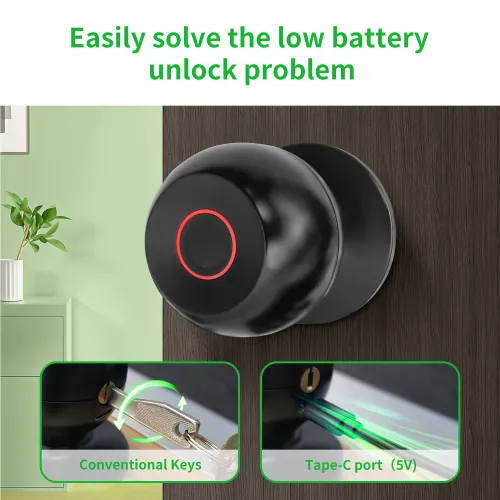 Aluminium Door Lock Smart Fingerprint Key Unlock Bluetooth Digital Electronic Door Locks Tuya APP Remote Control USB Charge