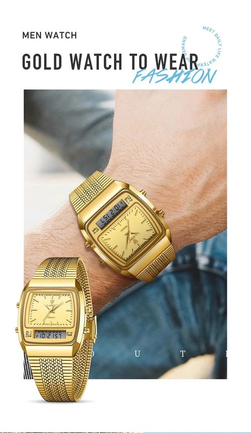 Luxury Dual Display Time Quartz Watches For Men Fashion Outdoor Sports Week Waterproof Digital Wristwatches Relojes