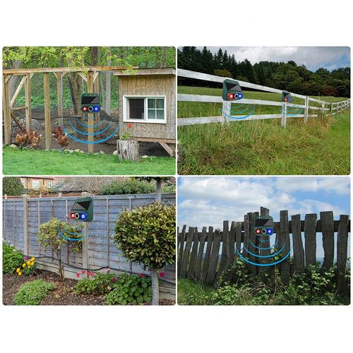 Solar Powered Animal Repeller – Ultrasonic + flashing light. Weatherproof . Keep pests away naturally