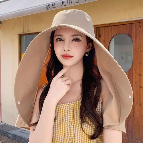 Women Wide Brim Sun Hat Full Face Neck Cover UV Protection Outdoor