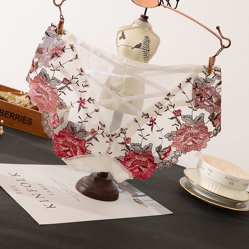 Mesh cross cotton crotch underwear