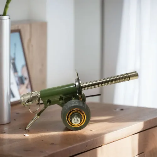 Firecracker Launcher Model Stainless Steel Mini Cannon Collectible Statue Artillery Cannon Handcraft