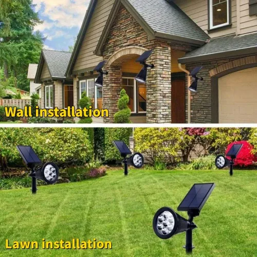 7-LED Outdoor RGB Solar Waterproof Spotlight — Garden Landscape Light (Suitable for Walls, Pathways, Trees, and Lawns)