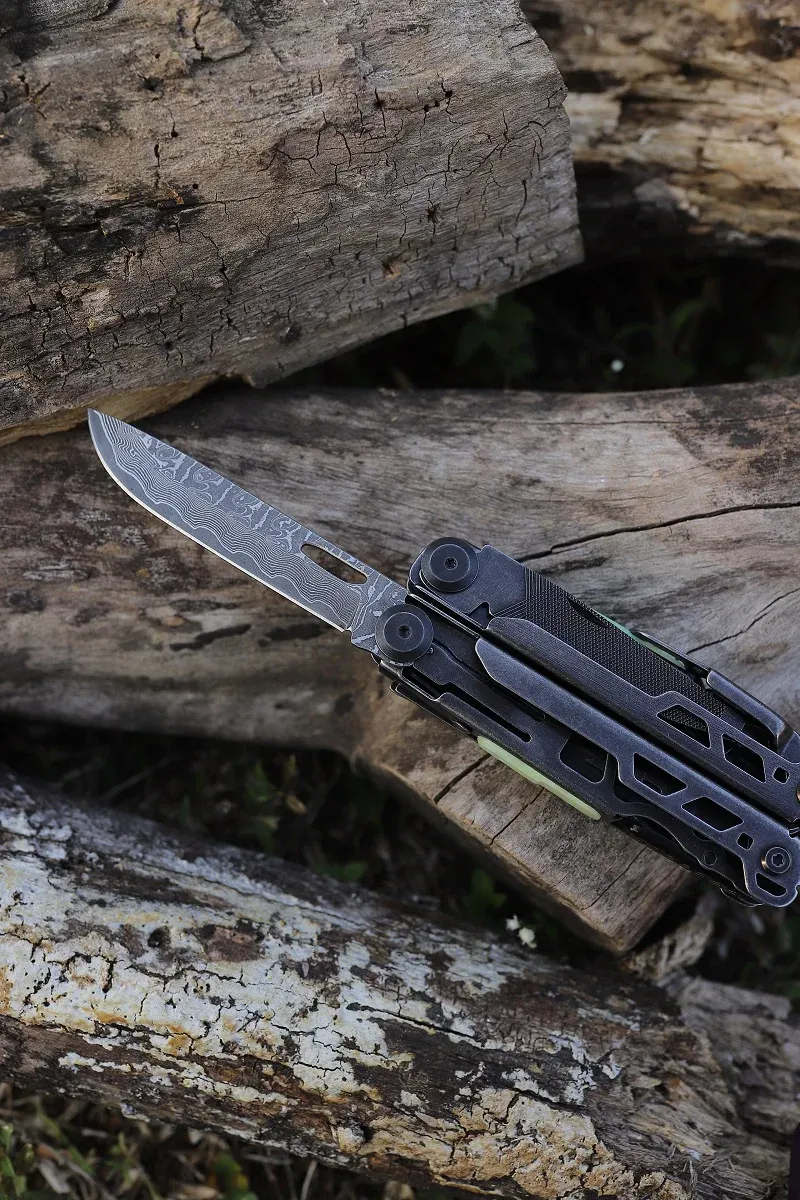 Daicamping DL13 Damascus Steel Knives Scissors Multi-Tools Pliers EDC Multitools Multifunctional Folding Knife