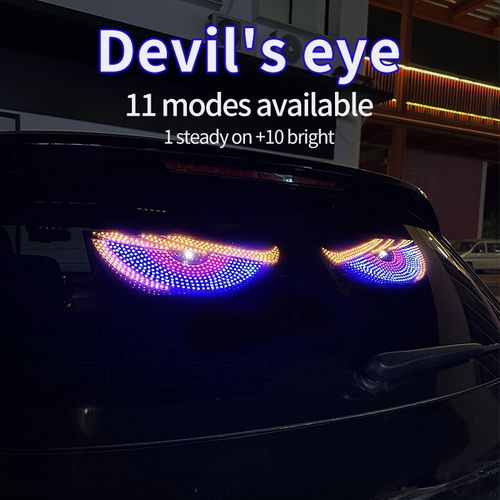 USB Animated Demon Eye Screen LED Matrix Panel LED Display Truck Windshield Demon Eye Light Car Truck Off-road SUV