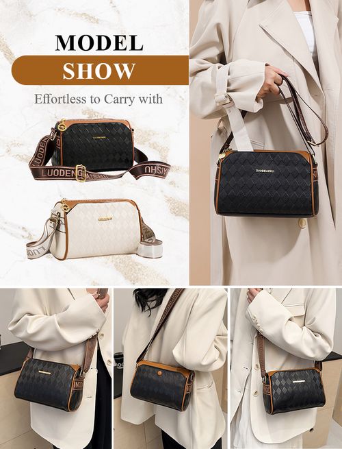 🔥Fashion Diamond Pattern Large Capacity 3-Layer Crossbody Bag💕