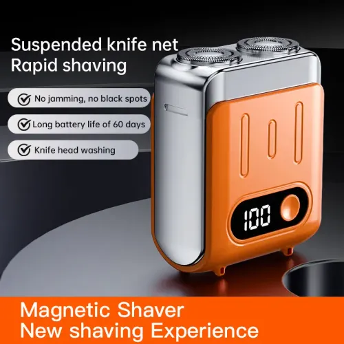 Double headed mini electric shaver with USB rechargeable, waterproof, portable travel, dry and wet dual-use shaver