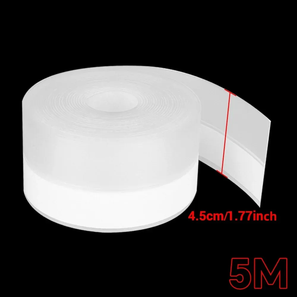 2PCS 5M*45MM Sealing Strips,Can seal ten gates.Dust-Proof and Sound-Insulating Silicone Anti-Collision and Weatherproof Strips, Are Used for Shower Door Gaps
