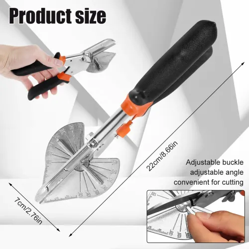 Adjustable Angled Scissors – Sharp Wire Cutter & Multi-Angle Trimming Shears with 10 Replacement Blades