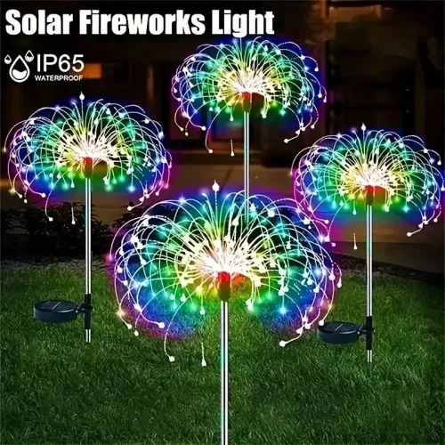 4-pack Solar Waterproof Outdoor Firework Lights