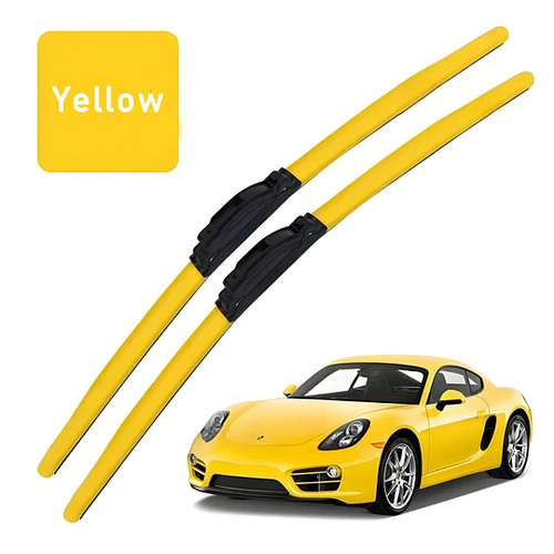 A Pair of Colourful Silent Windshield Wipers - Easy to install quick-release clip, Durable and Wear-resistant Stylish Design for Clear, Quiet Drives!