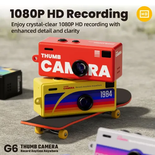 agecam Digital Camera 0.96 Inch Keychain Camera Retro Support Memory Card 1080P Very Small Camcorder Video Recorder with Flash
