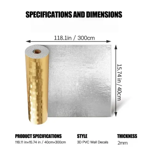 300cm*40cm Gold self-adhesive wall sticker
