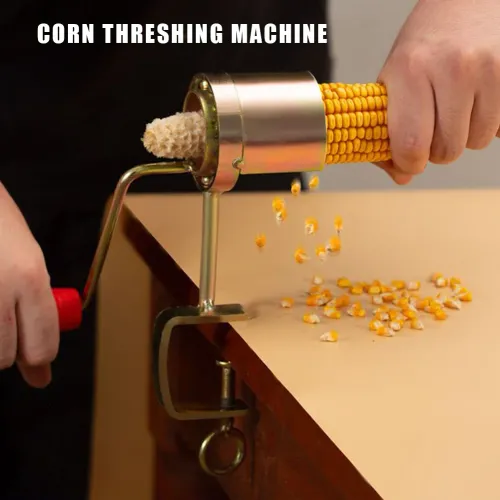 Hand Crank Corn Sheller Stainless Steel Manual Thresher for Kitchen Fresh Corn Separator Clip Design Gadget Tool