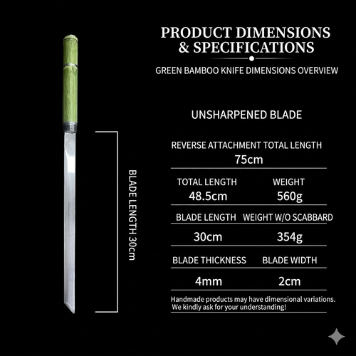 19in Bamboo-Style Hidden Folding Blade Extendable Reverse Connection Outdoor Multifunction